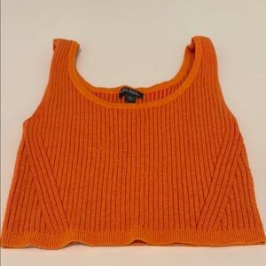 Wild Fable Orange Ribbed Sleeveless Crop Tank Top